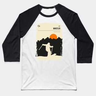 Whistler skiing vancouver travel poster in minimal retro book cover style Baseball T-Shirt